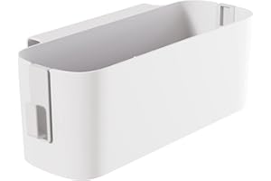 GOIEHIR Bett Organizer zum Einhängen, Robuste Nachttisch Caddy, Hängekörbe mit 2 Abnehmbarer Haken, für Familie, Wohnheim, Büro, Weiß