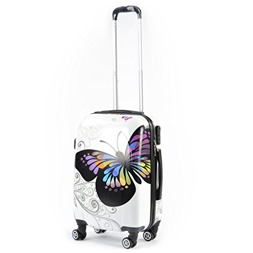 Preisvergleich Produktbild Flexot Butterfly / Trolley / Koffer Bordcase / 360°Zwillingsrollen / Reisekoffer mit Doppelgriff