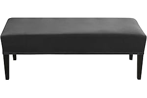 JHLD Upholstered Bench Slipcover, Velvet Dining Room Bench Covers Stretch Bench Seat Protector Elastic Dining Bench Cover For Bedroom, Kitchen-black-Large