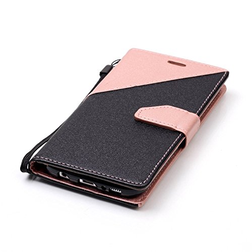Samsung Galaxy S6 Hülle,Samsung Galaxy S6 Hülle Flip Case,Samsung Galaxy S6 Case Schwarz,Samsung Galaxy S6 Cover,EMAXELERS Galaxy S6 Hülle PU Leder Wallet Brieftasche Schutzhülle Etui für Samsung Galaxy S6,Galaxy S6 Hülle Cute Dreieck Muster PU Ledercase Flip Tasche Case Cover Ledertasche Schutzhülle Handyhülle mit Ständer und Karte Halter Case Hülle Etui Cover für Samsung Galaxy S6,Pink Triangle and Black - 5