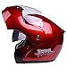 Produktbild IIRDIAN Herren Vollgesichtshelm bedeckt Motorradhelm  Vier Jahreszeiten allgemeiner Motorrad enthüllt Helm  Winter Persönlichkeit Hard Hat (Farbe : Red, größe : XL)