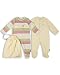 The Essential One - 2 Pack Unisex Baby Sleepsuits - Pastel Star Stripe - 6-9 Months - ESS155