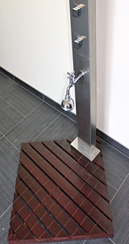 AcquaVapore Modena Pooldusche Dusche Gartendusche EDELSTAHL, Farbe:Black-Teak - 5