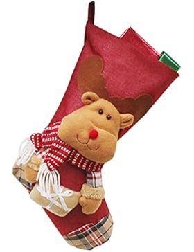 YiLianDa Weihnachtsstrümpfe Weihnachten Socke Mit Schneemann Weihnachtsmann Druck Nikolausstrümpf Geschenk