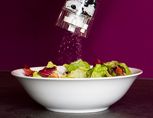 TECVANCE Elektrisches Salz- und Pfeffermühlen 2er Set, mit Keramikmahlwerk + Beleuchtung (schwarz metallic) - 5