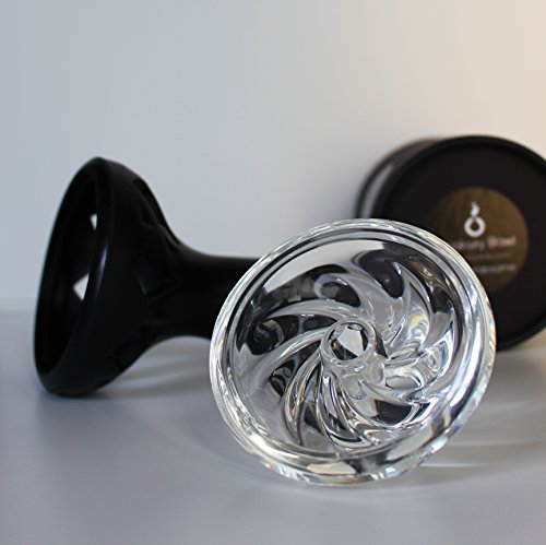 Hooksey Bowl Premium Shisha Kopf – hochwertige Verarbeitung aus Silikon und Glas (Schwarz) - 5