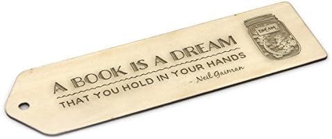 Engraved Wooden Bookmark "A book is a dream..."