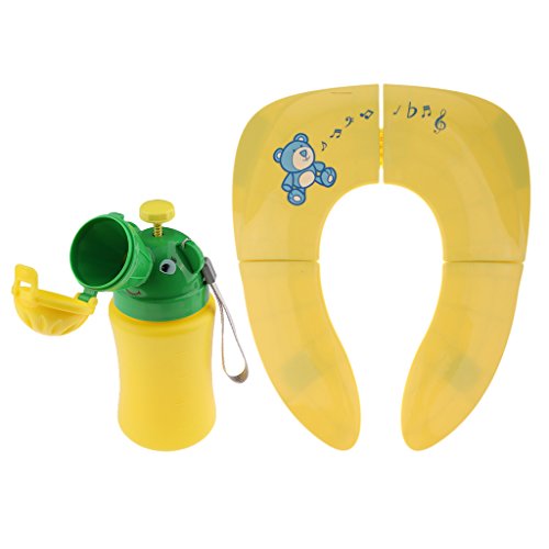 Preisvergleich Produktbild Homyl Kinder Baby Toilettensitze Toilettentrainers Unterwegs WC Sitz mit mobile Toilette Urinal Auto WC - Gelb