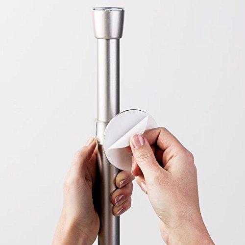 InterDesign 21545EU Affixx, Peel-and-Stick Starker Selbstklebender Forma Dusch-/Bad-Teleskop-Eckkorb für Shampoo, Conditioner, Seife – Satiniert, Steel, Satin, 24,8 x 9,4 x 64,7 cm - 7