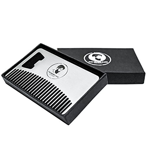 Metal Beard Comb and Bottle Opener - Ideal for Oils & Balms - Comes in Gift Box