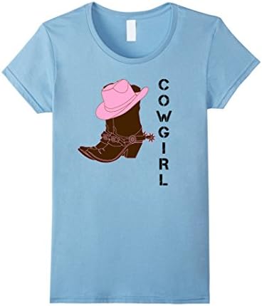 Women's Cowgirl Western T-shirt Boots Hat Spurs Ladies Women XL Baby Blue