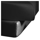 Spannlaken 100 x 200 Fleuresse Jenny C Jerseyspannlaken, schwarz, 100 x 200 cm