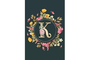 Letter K Notebook: Initial Monogram Letter K Journal - Pretty Personalized Lined Notebook For Kids, Girls, Women. ruled notebook Size 6 x 9 inches - 120 Pages