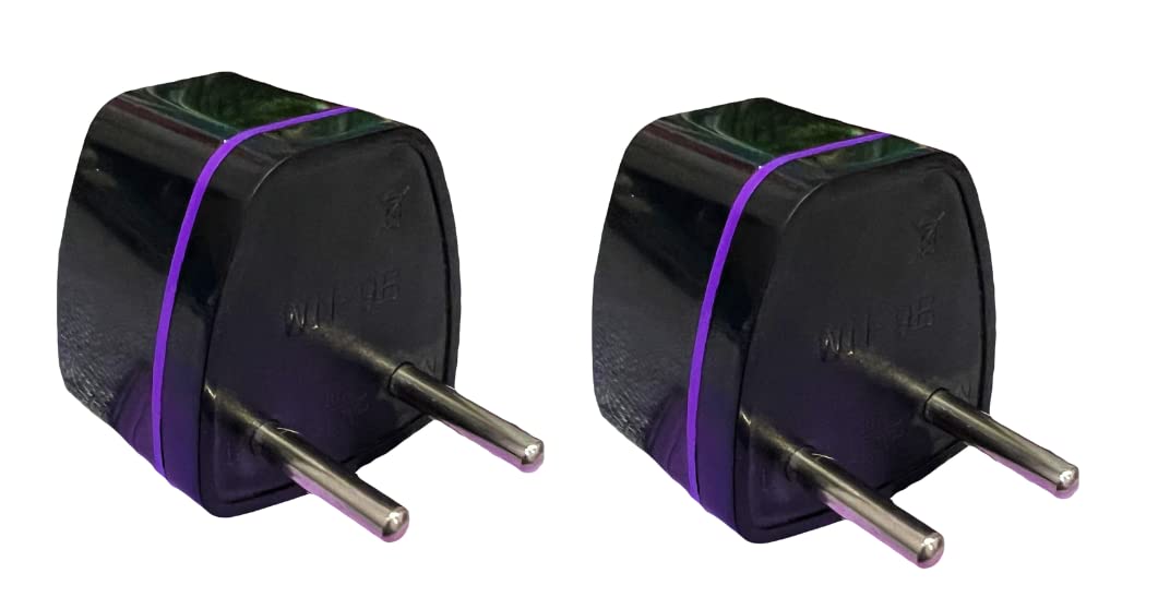 Universal Travel Adapter with Grounded 3 Prong Wall Plug Adapter for travel & Converter Plug for Travelers to US, & More (2 - Pack, Type C - Europe)