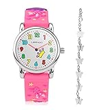 Montre Fille Quartz Analogique et Bracelet avec 3D Dessins Kit de Princesse Avec