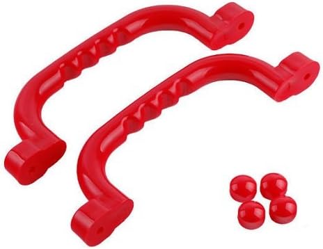 Set of 2 Red Grab Handles / Hand Grips (Pair) - Climbing Frame / Playhouse Accessory