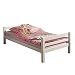 Produktbild Einzelbett Bett Jugendbett Bettgestell MAX Kiefer 100x200 cm weiß lackiert