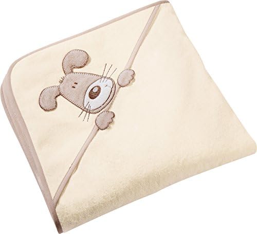 Baby Butt Hooded bath towel terry pale cream size 80x80 cm