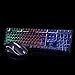 Produktbild Gaming Mouse Gaming Tastatur Combo Gaming Mouse Und Tastatur Silent 104 Schlüssel Computer PC Gaming Keyboard Rainbow Backlight-Schwimmender Knopf-Spiel-Chip-Rutschfeste Walze-Laser-Gravurcharakter Schwarz Und Weiß Optional,Black