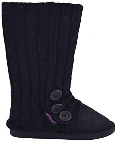 New Womens Ladies Knee High Fur Winter Casual Slip On Boot Shoe (UK6)