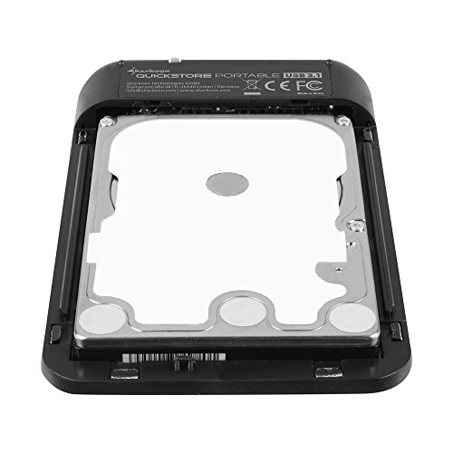 Sharkoon Quickstore Portable USB 3.1 Gehäuse (für 2,5 Zoll (6,4cm) SATA Festplatte) schwarz - 3