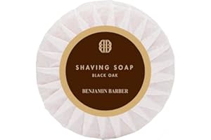 ‎BENJAMIN BARBER Benjamin Barber Premium Rasierseife "Black Oak" mit maskulinem Duft - Vegane, handgefertigte Seife für die Rasur mit Rasierhobel & Rasiermesser 50g (1er Pack)