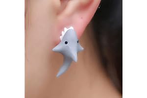 OADAA Cute Animal Bite Earring, 3D Cute Clay Earrings -Cartoon Fashion Simple Handmade Polymer Animal Stud Earrings For Women Girls