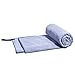 Produktbild LightDRY Mikrofaser Frottee Badetuch Strandtuch Trekking Reise-Handtuch, Saugfähig, leicht & antibakteriell, 200x100cm, Grau-Blau