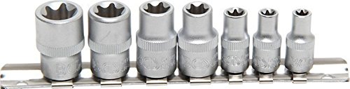 BGS Steckschlüsseleinsätze für E-Profil, 6,3 mm, 1/4 Zoll und 10 mm 3/8 Zoll, 7 teilig, 2027