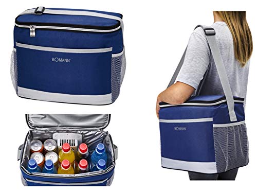 Elektrische Kühltasche Auto mit 12 Volt Anschluss Picknick Schultergurt Faltbar (Kühlbox 15 Liter, Isoliertasche, Blau, Picknicktasche) - 2