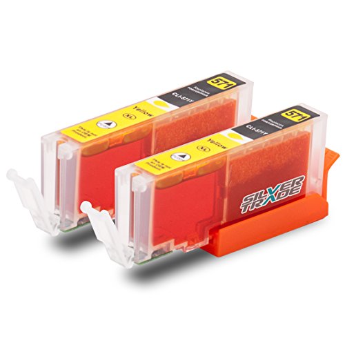 2x compatible Cartouches d'encre avec puce pour Canon CLI-571XL jaune pour Canon Pixma MG5750 MG5751 MG5752 MG5753 MG6850 MG6851 MG6852 MG6853 MG7750 MG7751 MG7752 MG7753 MG7752 MG7753