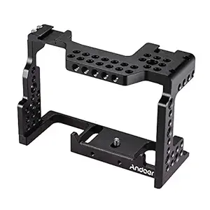 Docooler Andoer Camera Cage Video Film Movie Making Stabilizer Aluminum Alloy 1/4 Inch Screw with Cold Shoe Mount for Sony A7II/A7III/A7SII/A7M3/A7RII/A7RIII Camera