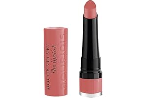 BOURJOIS - Rouge À Lèvres Rouge Velvet The Lipstick 02 Flaming’Rose - Ultra Pigmenté - Fini Mat Intense - Longue Tenue 24H - Applicateur Précis - Sensation Lèvres Nues