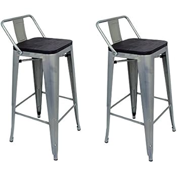 Die spanische Stuhl tólix Pack Hocker Rückenlehne, Edelstahl, Weiß, 43