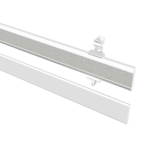 Flairdeco 16071001 0632 Paneelwagen mit Klettband und Beschwerung, 60 cm kürzbar, weiß aus aluminium