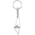 Ancient Silver Palestine Map Flag Chain Keychain for Women Men Middle East Jewelry Key Chains
