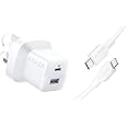 Anker 323 Charger with 33W USB C to Lightning Cable 1m - White