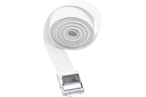 Yiiquanan Cinghie di Tensione con Cricchetto Regolabile Cinghia di Fissaggio con Fibbia Metallica per Auto, Campeggio All'aperto (50mm*5m, Bianco)