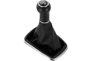 Youzzei VW Schaltknauf mit Schaltsack, Manuell Schaltknauf 5 Gang 12mm für VW Polo 6N Polo 6N2 Golf 1 2 3 4 Passat 35i Lupo Schalthebel, Leder und ABS-Kunststoff Golf 3 Schalthebel - Schwarz