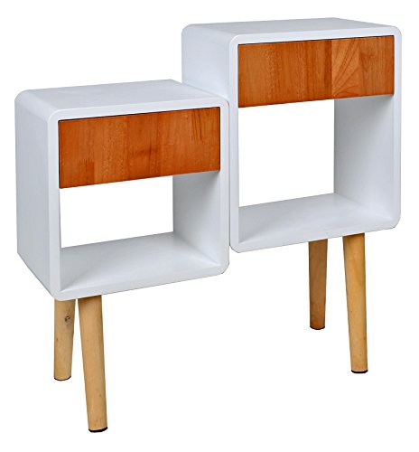 ts-ideen Regal Schrank Kommode im Cube Retro Design für Wohnzimmer Kinderzimmer Schlafzimmer Bad Nachttisch Standregal in Weiß und Holz ts-ideen Regal Schrank Kommode im Cube Retro Design für Wohnzimmer Kinderzimmer Schlafzimmer Bad Nachttisch Standregal in Weiß und Holz