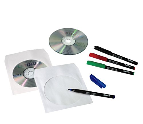Hama CD-/DVD-/Blu-ray Papierhüllen, 100er-Pack (mit transparentem Sichtfenster, verschließbar) Weiß - 3