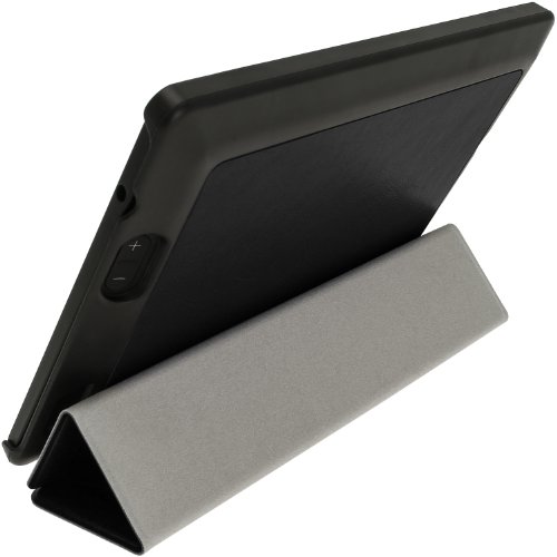 igadgitz Schwarz PU Ledertasche Hülle Smart Cover für Amazon Kindle Fire HD 7.0″ 2 Gen 2013 mit Multi Winkelbetrachtungs Stand + Auto Sleep/Wake + Displayschutzfolie - 4