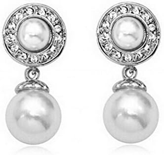 Wiftly Earring for Women Girls Differt Pearl Shape with Zirconia Hypoallergenic Stud-Silver