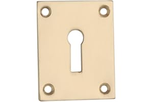 Kooples Hardware Face Fix Square Escutcheon – Standard Keyhole Cover – Surface Mounted Square Plate for Traditional Locks (Polished Brass, 50x50MM)