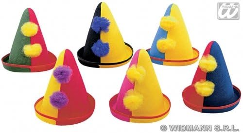 1 Child Unisex CLOWN FELT HAT SIZE assorted colours Accessory for Circus FunFair Parade Fancy Dress Unisex Kids Girls
