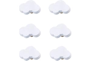 GRMDRNO CcHhyyt 6 Pezzi Manopole in Gomma Morbida a Forma di Cartone Animato per Bambini per Armadietti, Armadietti, Giocattoli,Libreria (nuvola)