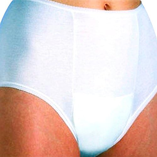 Ladies Cotton Comfy light incontinence Brief -X-large-Regular-White
