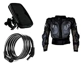 Auto Pearl Premium Quality Bike Accessories Combo of Waterproof Bikes/Bicycle Handlebar Mount Holder Case(Upto 5. 5 inches) For Cell Phone. & Cable Lock For Bicycle/Bike/Helmet/Luggage etc. & Fox Riding Gear Body Armor Protective Jacket For Bike - Black -Large. RS.1858 (49.00% Off) - Amazon