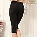 Liang Rou Maternity Ultra Thin Stretch Adjust Waistband Cropped Leggings Color Black