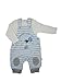 Baby Boy Outfit Dungaree and Bodysuit Set Blue Puppy (9-12 months)
